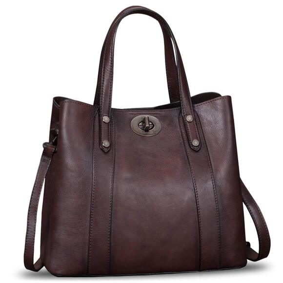 Lrtо Handbags - 6162 Leather Handbags Satchel Purses Vintage Handmade Shoulder Bag Cowhide